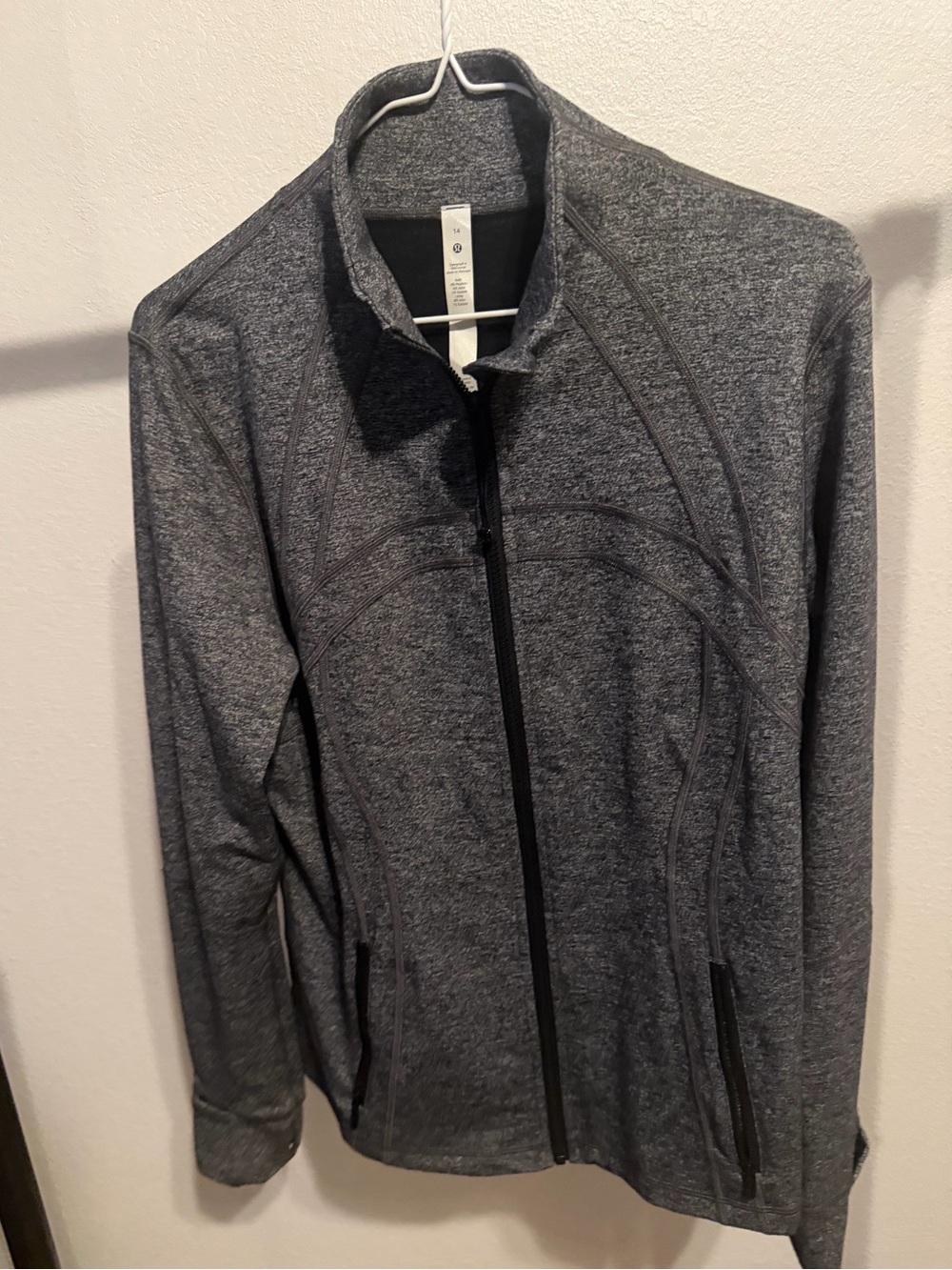 New With Tags Lululemon Define Jacket *Luon Heathered Black Size 14 SRP $128